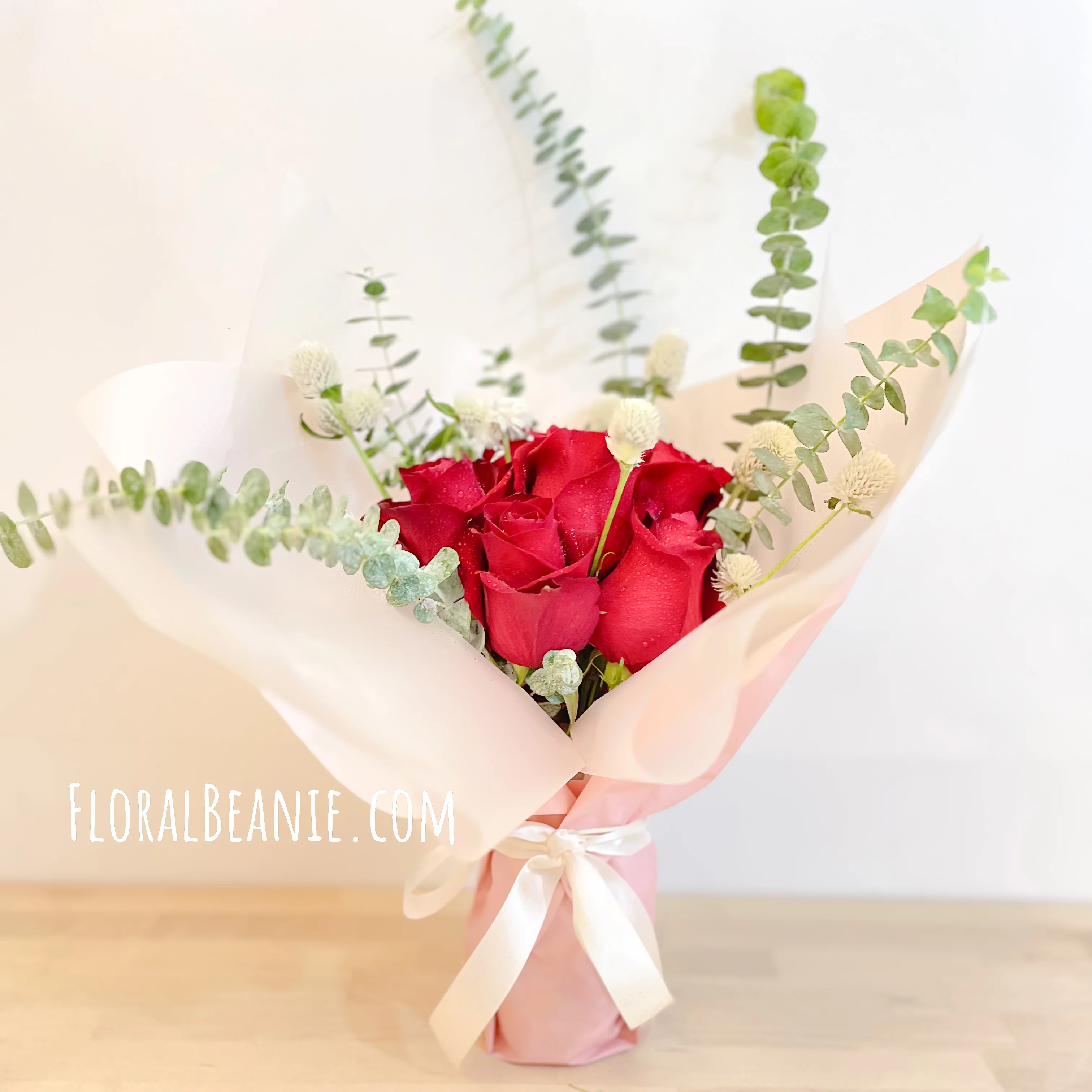 Red Rose with Eucalyptus and Greens Bouquet Red Rose with Eucalyptus and Greens Bouquet