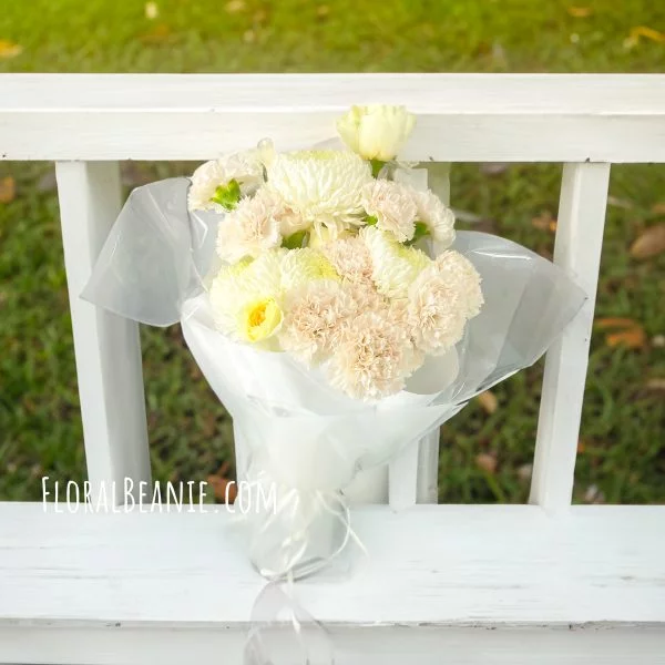 White Chrysanthemum Rose and Carnation Bouquet