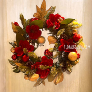 Poinsettias and Ornament Christmas Wreath Singapore