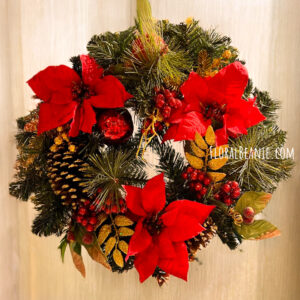 Poinsettias Christmas Wreath Singapore