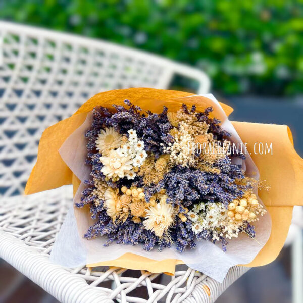 Lavender and Dried Flowers Bouquet Top View